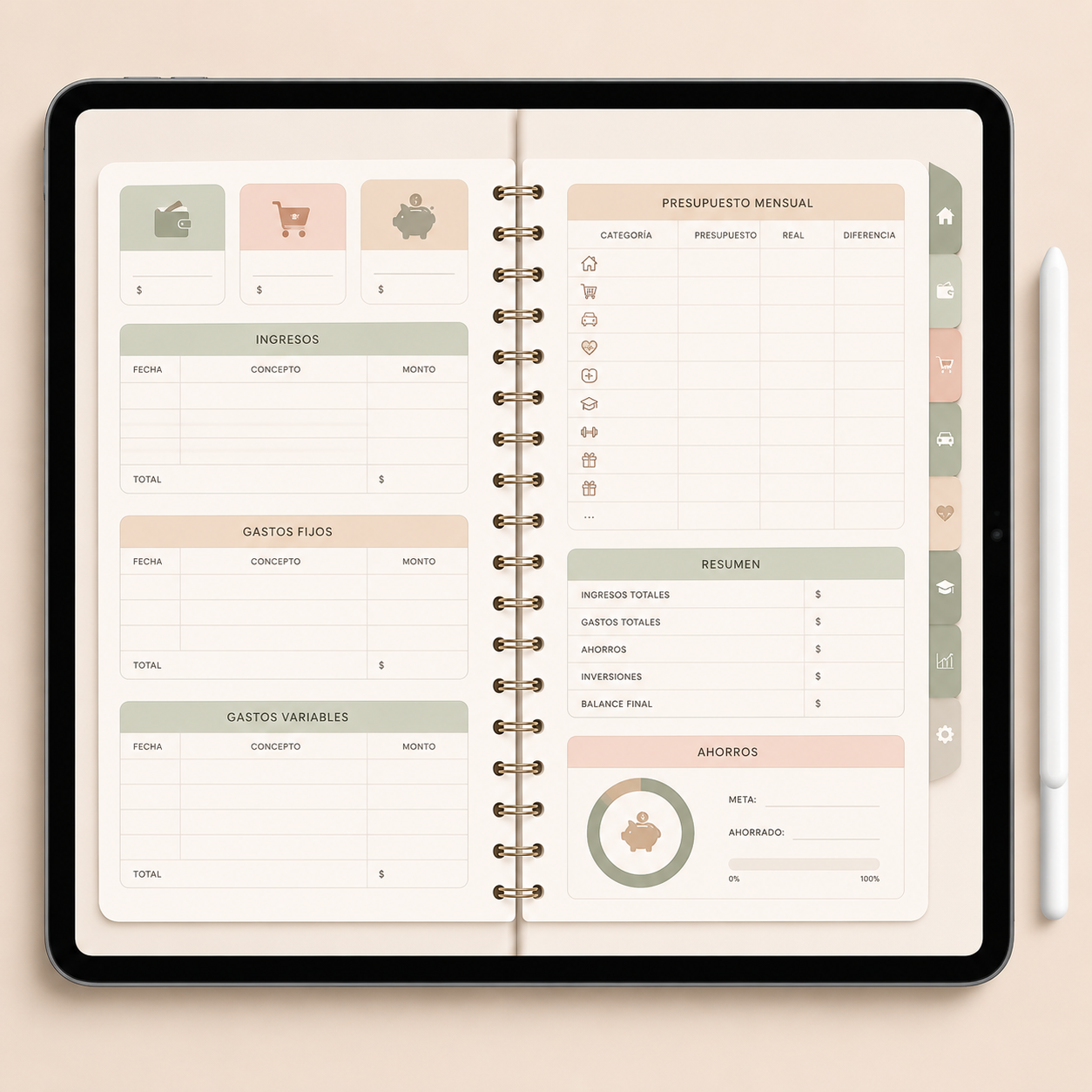 Planner de Finanzas Simples para TDAH™